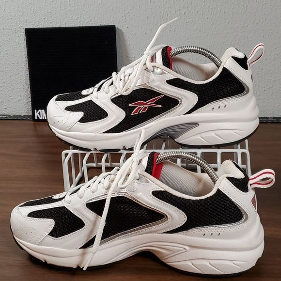Men's Reebok Athletic Shoes Sneakers White Black Red RB 711 HSV 1-181144 Size 9 - Picture 2 of 6